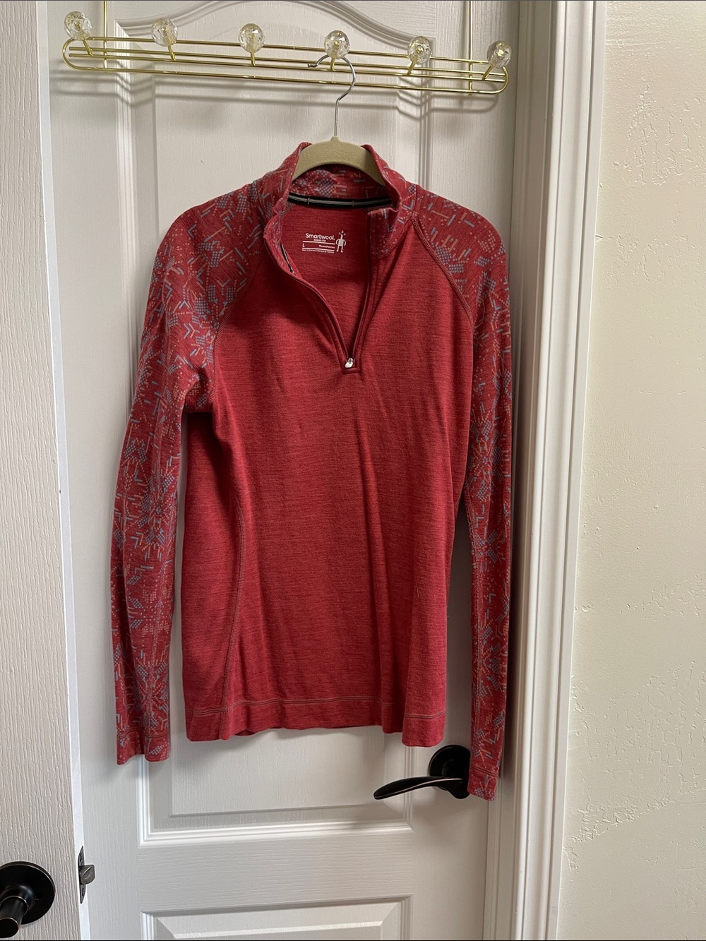Smartwool Women's Red Long-Sleeve Merino Half-Zip Top